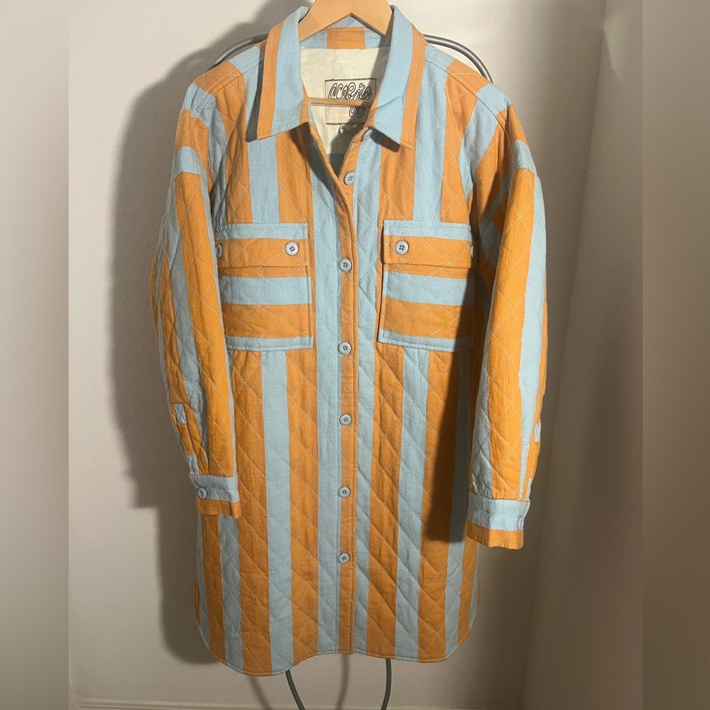 Ace & Jig Orange and Light Blue Striped Jacket